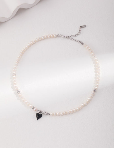 Sterling silver pearl necklace D0422