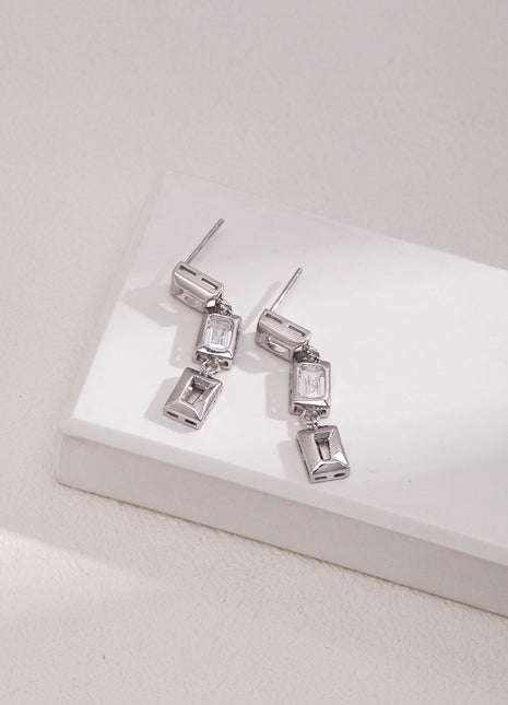 Pure silver earrings E01026