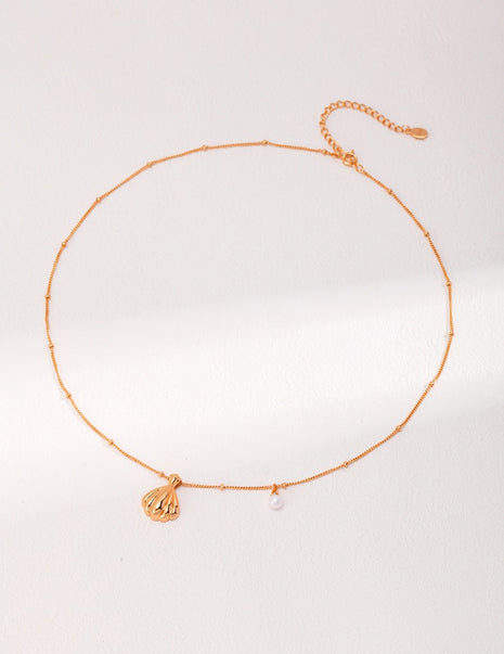 Sterling silver pearl necklace D0391