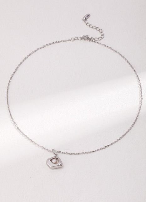 Sterling silver pearl necklace D0429