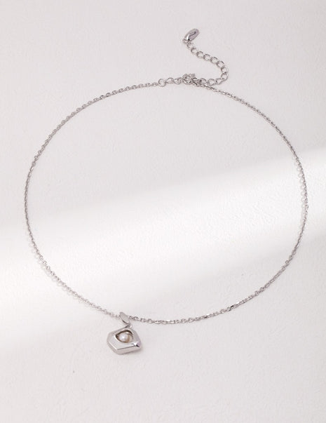Sterling silver pearl necklace D0429