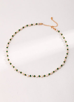 Pearl Emerald Necklace D0443-2
