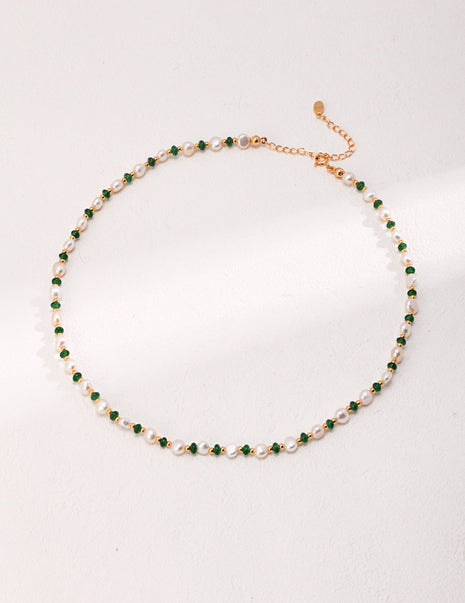 Pearl Emerald Necklace D0443-2