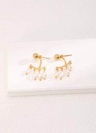 Natural Rice Pearl Earrings E01052
