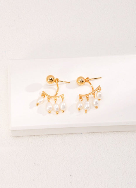 Natural Rice Pearl Earrings E01052