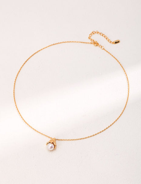 Pure silver pearl necklace d0438
