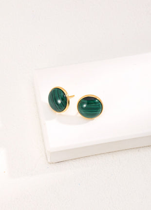 Malachite Stud Earrings E01018