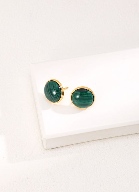 Malachite Stud Earrings E01018