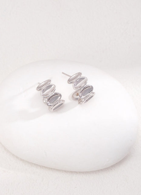 Sterling silver simple earrings E01041