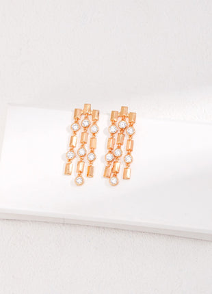 Pure silver simple earrings E01074