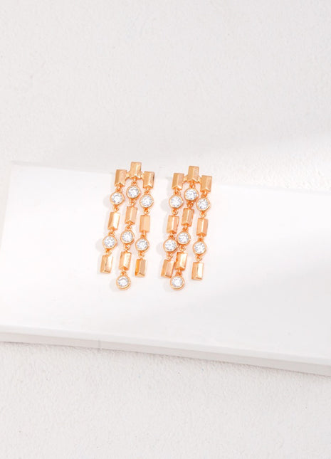 Pure silver simple earrings E01074