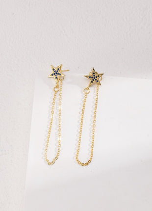 S925 Star Long Earrings e0436