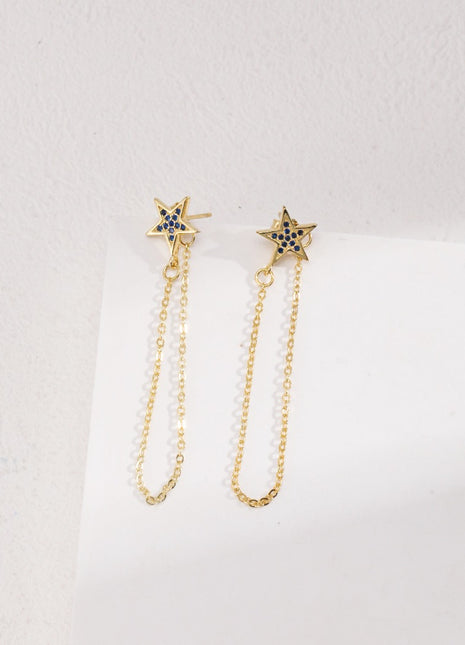 S925 Star Long Earrings e0436