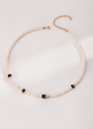 Sterling silver glazed pearl necklace D0392-2