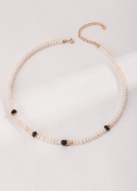 Sterling silver glazed pearl necklace D0392-2