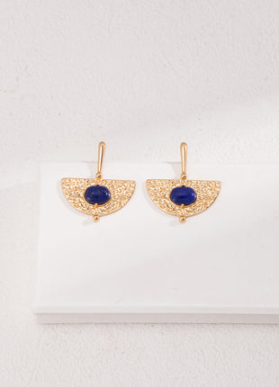 Silver lapis lazuli earrings E01102-2