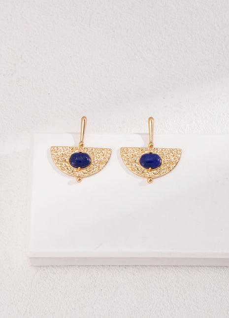 Silver lapis lazuli earrings E01102-2