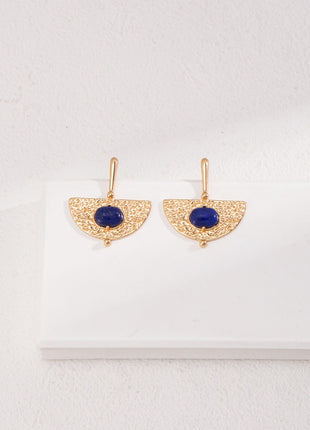 Silver lapis lazuli earrings E01102-2