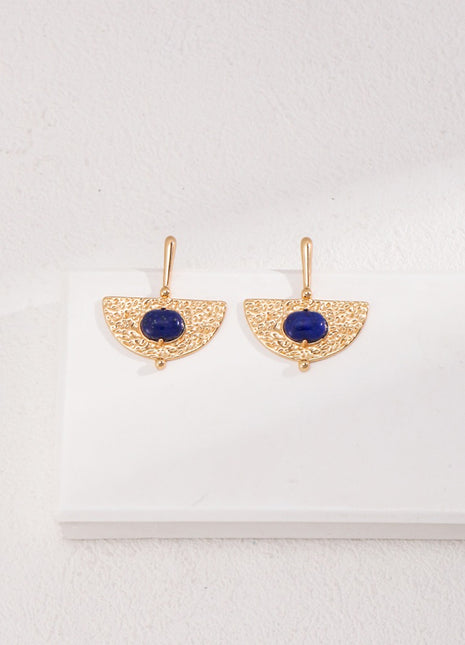 Silver lapis lazuli earrings E01102-2