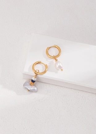 Sterling silver pearl earrings E01106-2