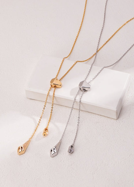 Sterling silver adjustable pearl necklace D0465