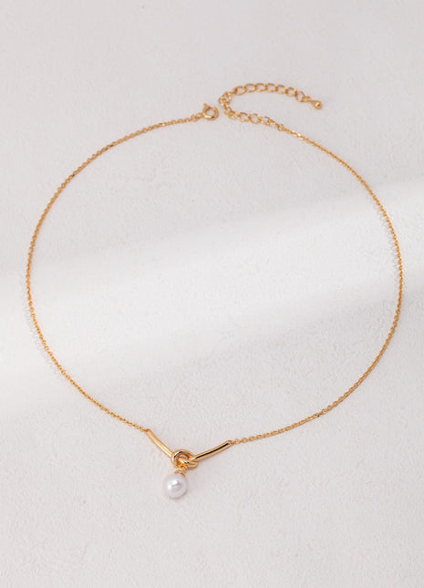 Sterling silver pearl necklace D0477-2