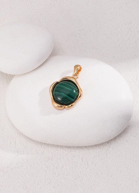 Sterling silver malachite pendant D0452-2