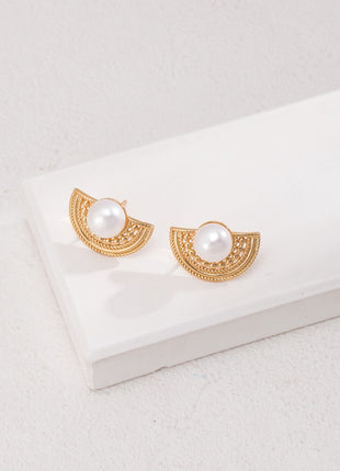 Sterling silver pearl earrings E01117-2