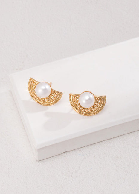 Sterling silver pearl earrings E01117-2