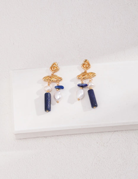 Sterling silver pearl earrings E01111-2