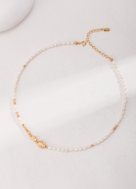 Sterling silver pearl necklace D0478-2