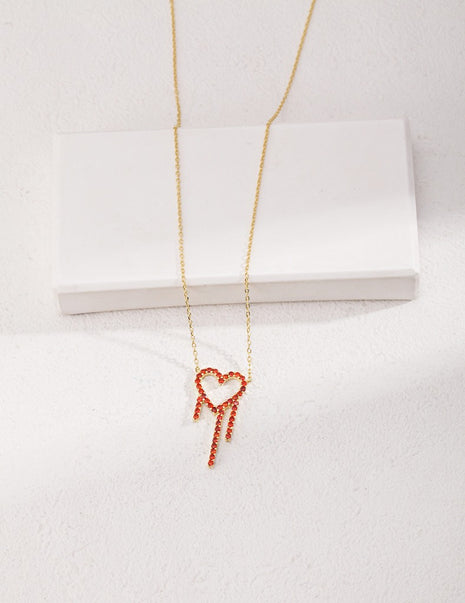 Designer heart sterling silver necklace D0153