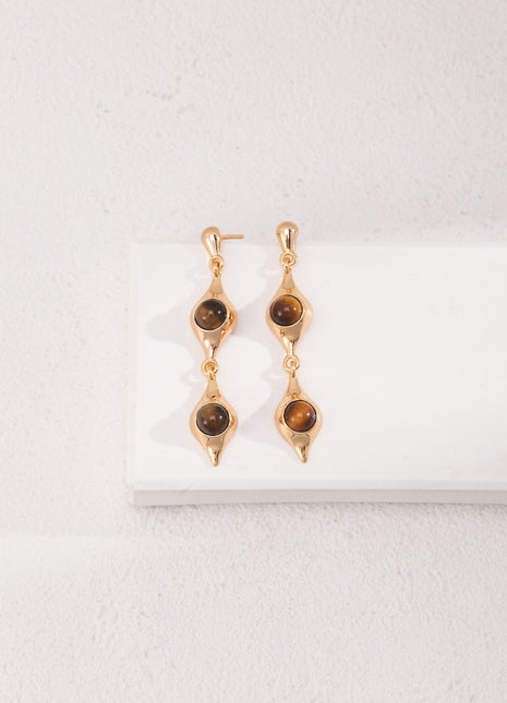 Sterling silver tiger eye earrings E01109-2