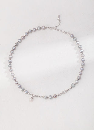 Sterling silver pearl necklace D0479-1