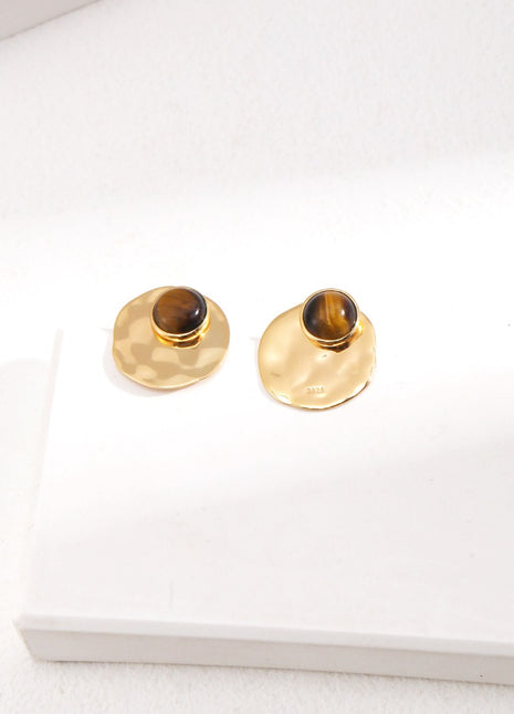 Sterling silver tiger eye earrings E01094-2