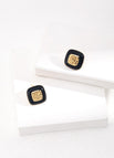 Earrings / Vintage gold with black glaze