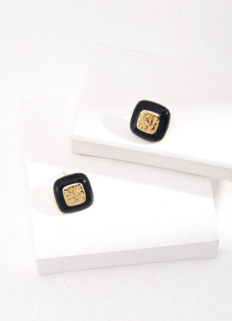 Sterling silver enamel stud earrings E01130