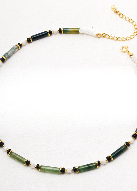 Sterling silver agate necklace D0487-2