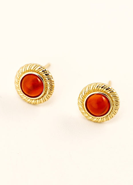 Sterling silver agate stud earrings E01086-2
