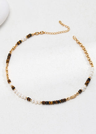 Sterling silver pearl necklace D0454-2
