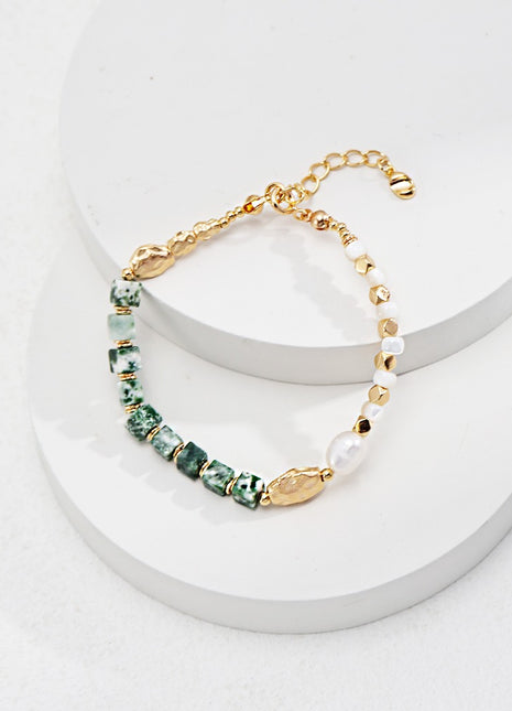 S925 Silver Jade Clover Bracelet SL0118-2