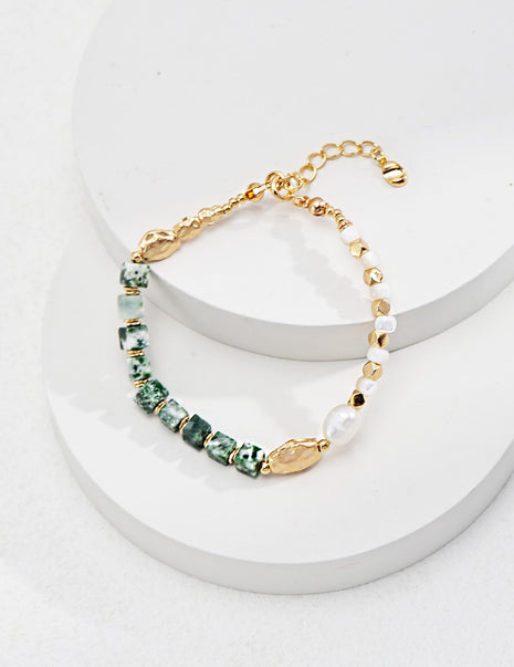 S925 Silver Jade Clover Bracelet SL0118-2