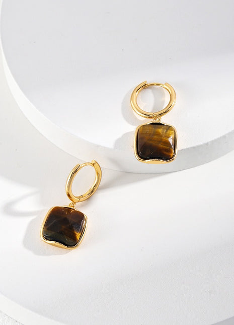 Sterling silver tiger eye earrings E01138-2