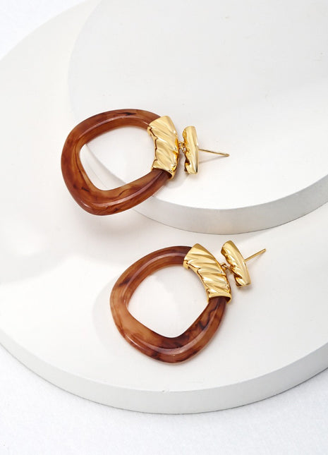 Modern ethnic resin studs E01149 - 2