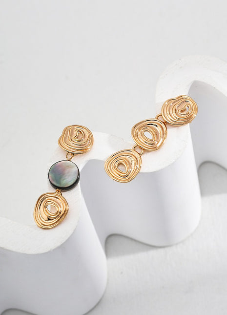 Sterling silver black shell vintage earrings E01057