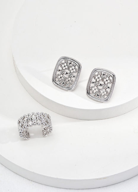 Pure silver Chinese ring J0251