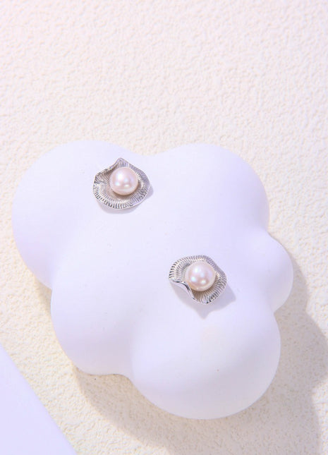 S925 Silver Flower Pearl Earrings CE0251