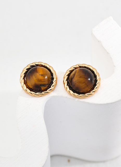 Sterling silver tiger eye earrings E01137-2