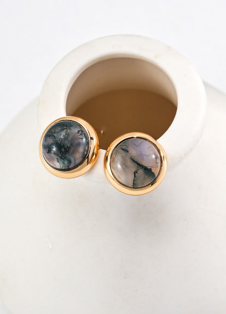 Aquatic agate silver earrings E01164