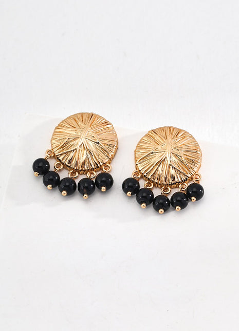 Sterling silver black agate earrings E01112-2